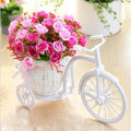FloraNest Wicker Flower Basket with Decorative Silk Floral Arrangement