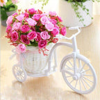 FloraNest Wicker Flower Basket with Decorative Silk Floral Arrangement