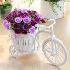 FloraNest Wicker Flower Basket with Decorative Silk Floral Arrangement