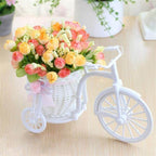 FloraNest Wicker Flower Basket with Decorative Silk Floral Arrangement