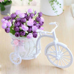 FloraNest Wicker Flower Basket with Decorative Silk Floral Arrangement
