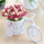 FloraNest Wicker Flower Basket with Decorative Silk Floral Arrangement
