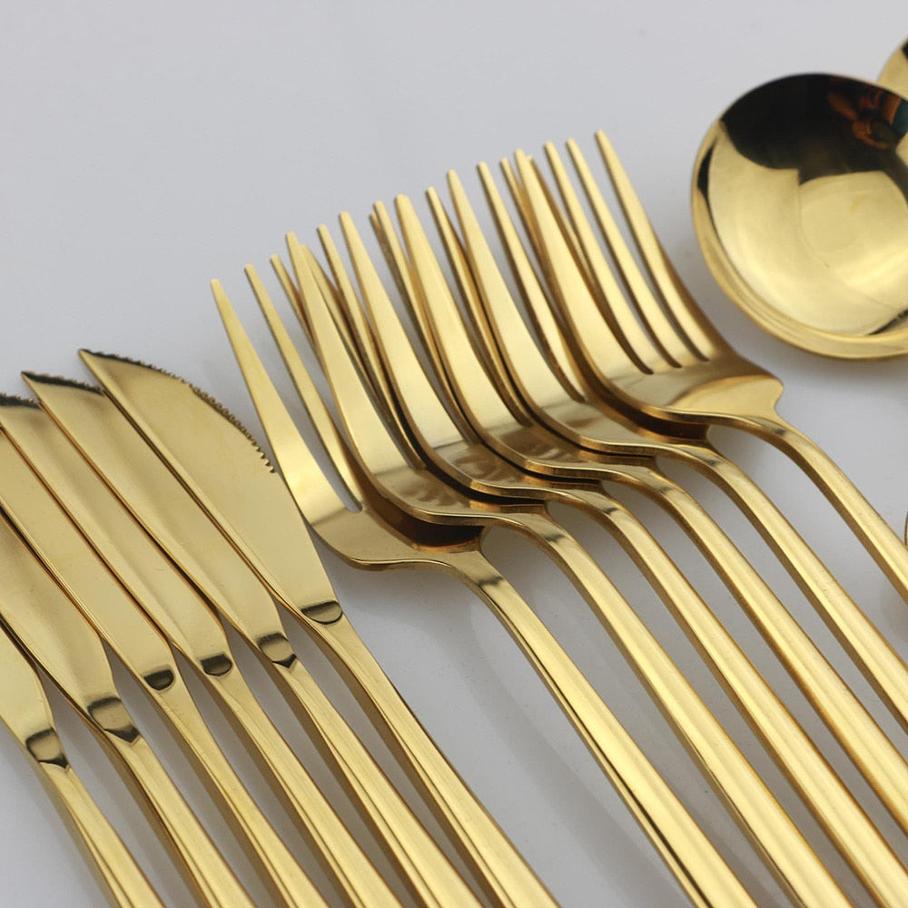 LumiTable 24-Piece Stainless Steel Cutlery Set | Modern Flatware Collection