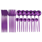 LumiTable 24-Piece Stainless Steel Cutlery Set | Modern Flatware Collection