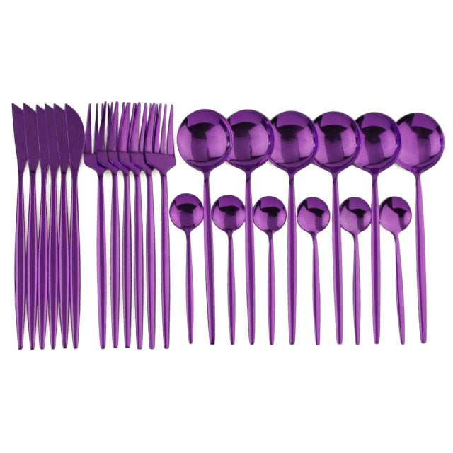 LumiTable 24-Piece Stainless Steel Cutlery Set | Modern Flatware Collection