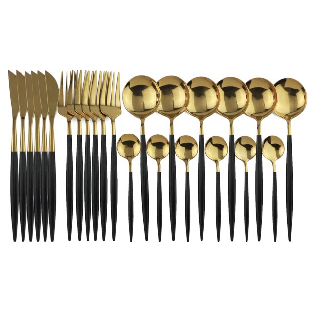 LumiTable 24-Piece Stainless Steel Cutlery Set | Modern Flatware Collection