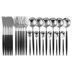 LumiTable 24-Piece Stainless Steel Cutlery Set | Modern Flatware Collection