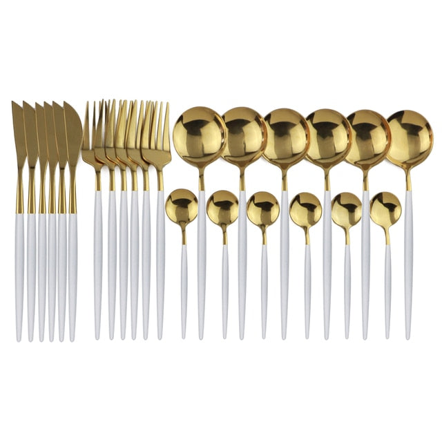 LumiTable 24-Piece Stainless Steel Cutlery Set | Modern Flatware Collection