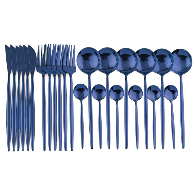 LumiTable 24-Piece Stainless Steel Cutlery Set | Modern Flatware Collection