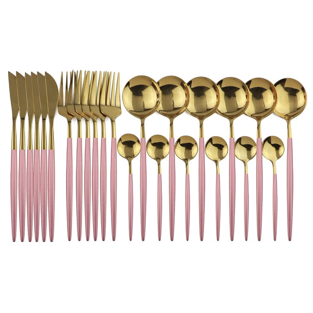 LumiTable 24-Piece Stainless Steel Cutlery Set | Modern Flatware Collection