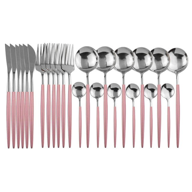 LumiTable 24-Piece Stainless Steel Cutlery Set | Modern Flatware Collection