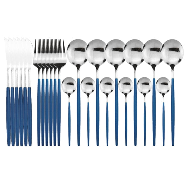 LumiTable 24-Piece Stainless Steel Cutlery Set | Modern Flatware Collection