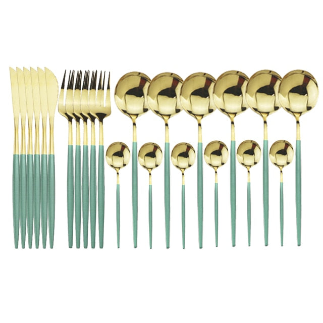 LumiTable 24-Piece Stainless Steel Cutlery Set | Modern Flatware Collection