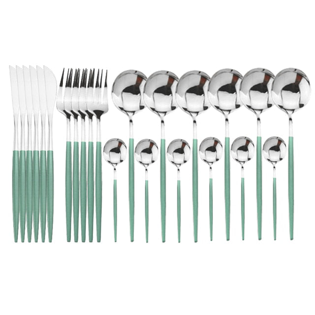 LumiTable 24-Piece Stainless Steel Cutlery Set | Modern Flatware Collection