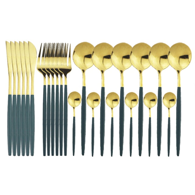 LumiTable 24-Piece Stainless Steel Cutlery Set | Modern Flatware Collection