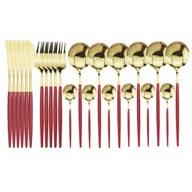 LumiTable 24-Piece Stainless Steel Cutlery Set | Modern Flatware Collection