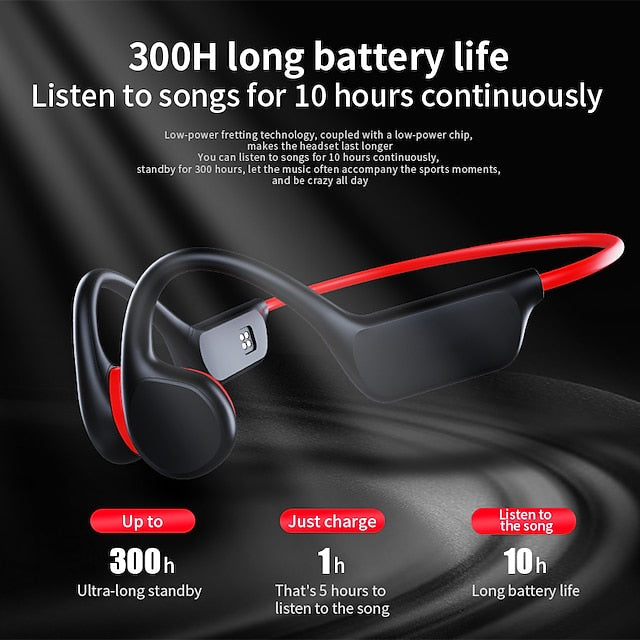 AquaSound Open-Ear Bone Conduction Headphones with 32GB Memory and IPX8 Waterproof Rating