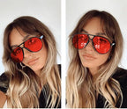 SolaraVue Oversized Square Sunglasses | UV400 Retro Aviator Eyewear