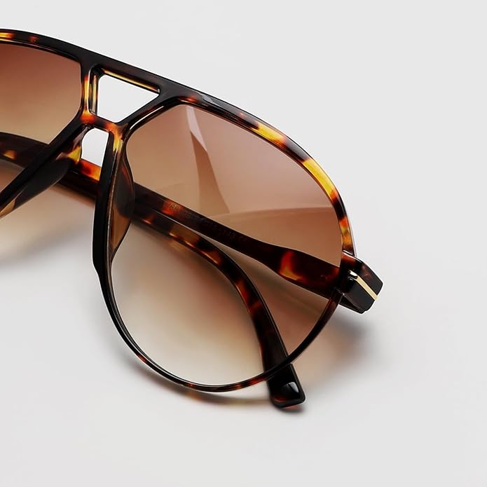 SolaraVue Oversized Square Sunglasses | UV400 Retro Aviator Eyewear
