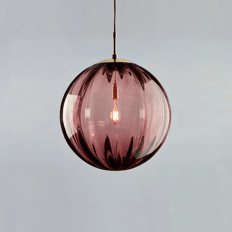 Veralya Lustre Boule en Verre Fumé Design Scandinave Moderne