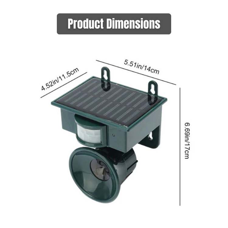 SolarGuard Motion Activated Solar Bird Deterrent for Outdoor Use