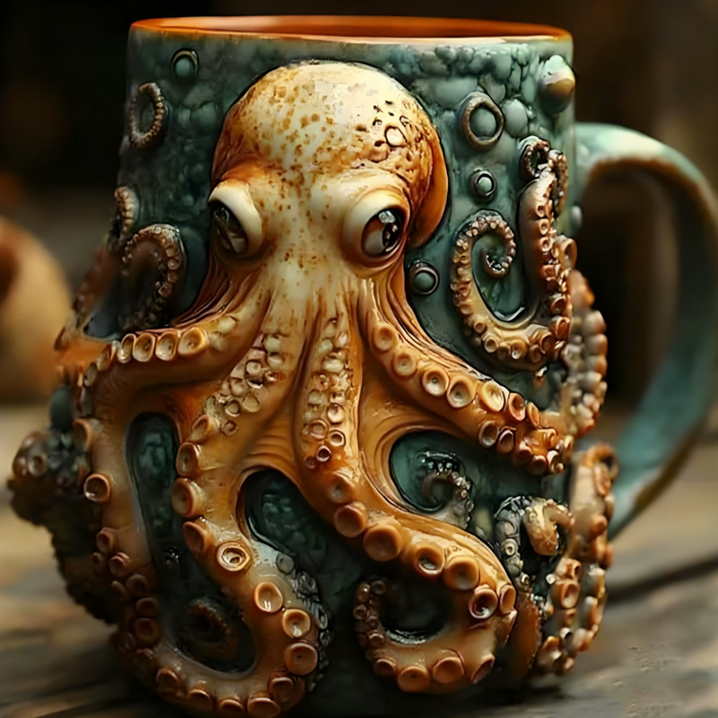 CraftRelief 3D Decorative Mug Stainless Steel Lined Novelty Cup
