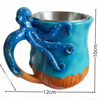 CraftRelief 3D Decorative Mug Stainless Steel Lined Novelty Cup