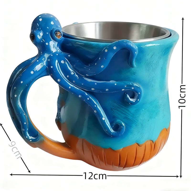 CraftRelief 3D Decorative Mug Stainless Steel Lined Novelty Cup
