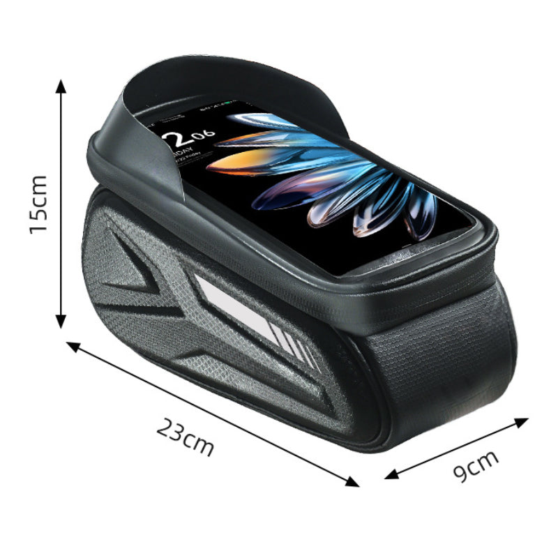 TrailVault Waterproof Bike Frame Bag with Touchscreen Phone Holder