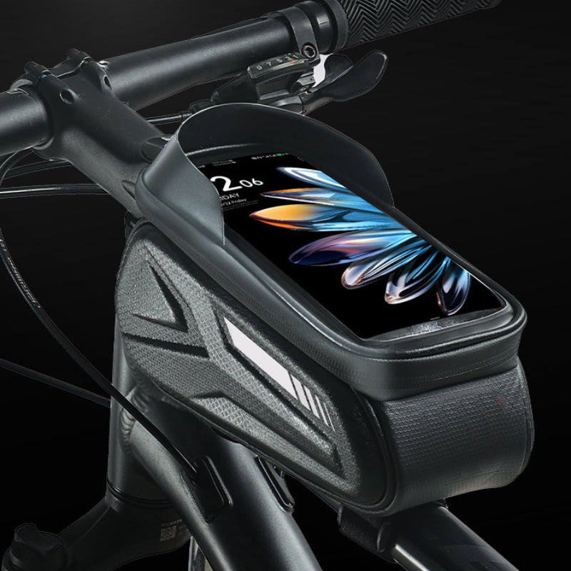 TrailVault Waterproof Bike Frame Bag with Touchscreen Phone Holder