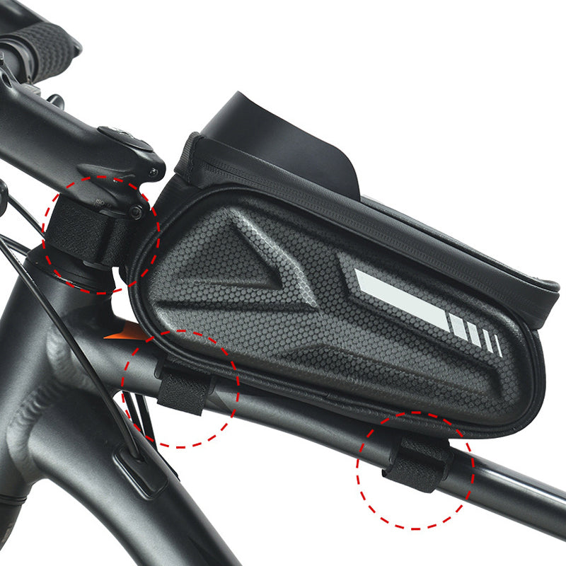 TrailVault Waterproof Bike Frame Bag with Touchscreen Phone Holder