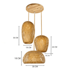 Rotalya Triple Suspension Natural Rattan Bohemian Scandinavian