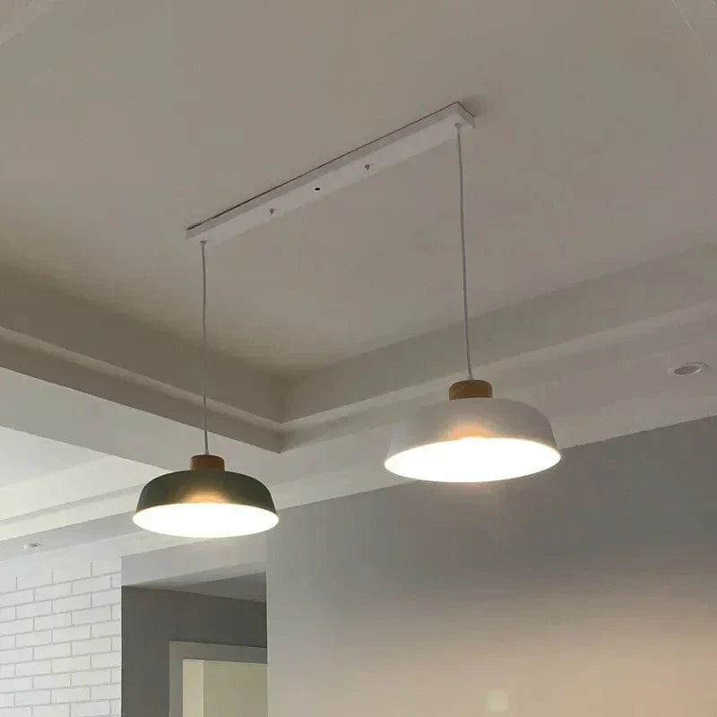 Skandelya Scandinavian Suspension Light in Wood and Metal - Modern Design