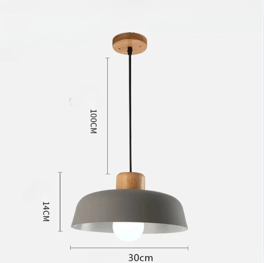 Skandelya Scandinavian Suspension Light in Wood and Metal - Modern Design