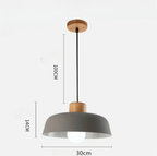 Skandelya Scandinavian Suspension Light in Wood and Metal - Modern Design