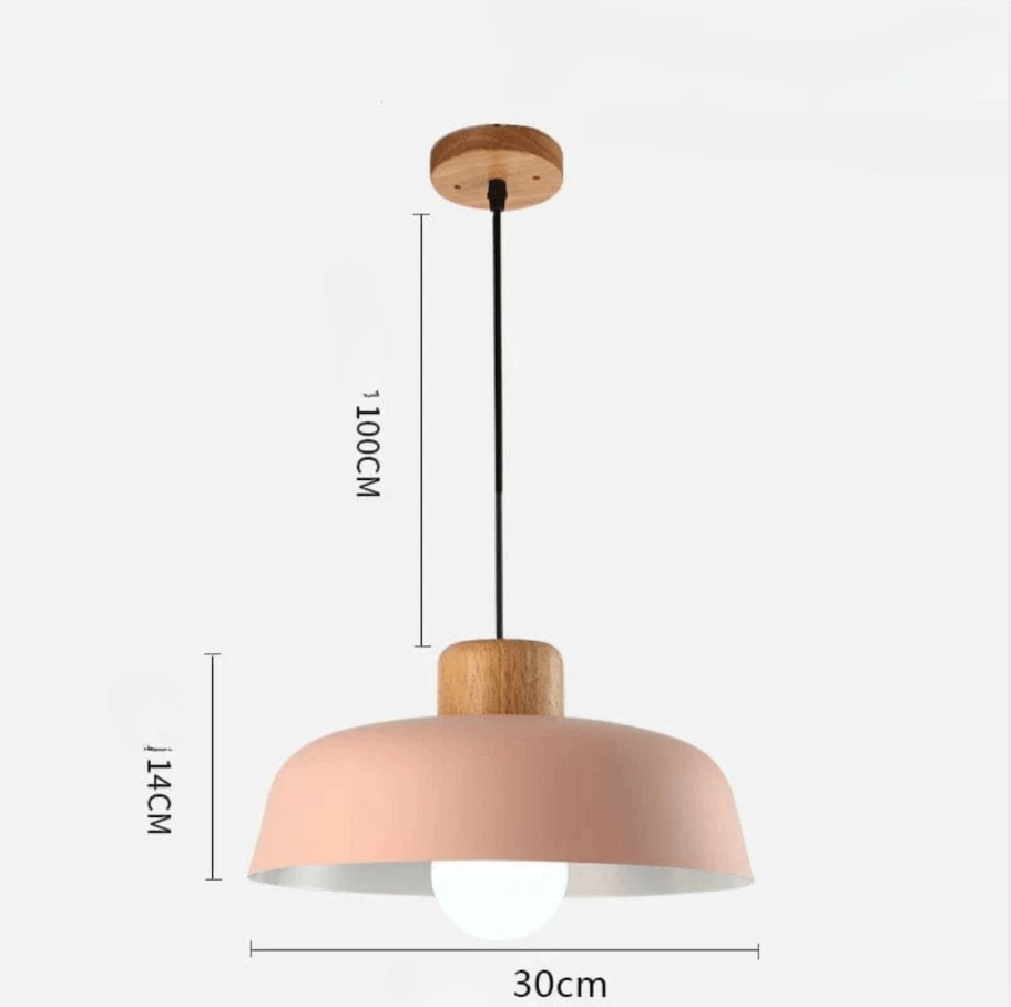 Skandelya Scandinavian Suspension Light in Wood and Metal - Modern Design
