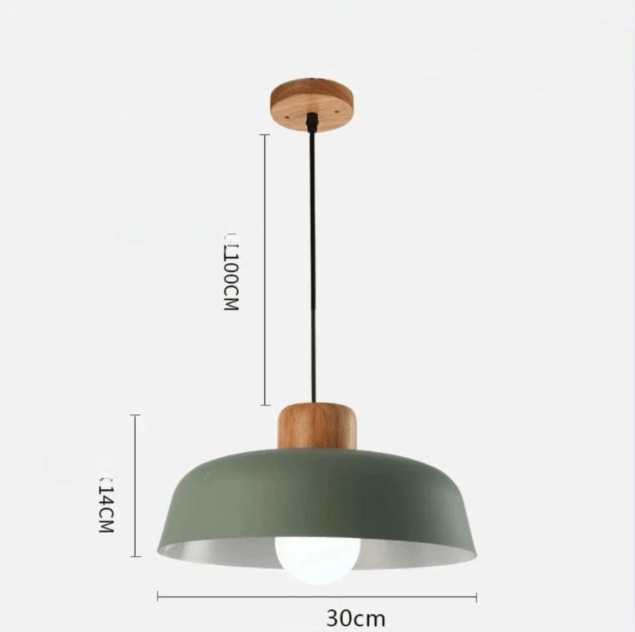 Skandelya Scandinavian Suspension Light in Wood and Metal - Modern Design