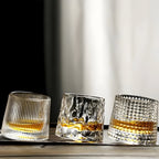 360° Rotating Textured Crystal Tasting Glass