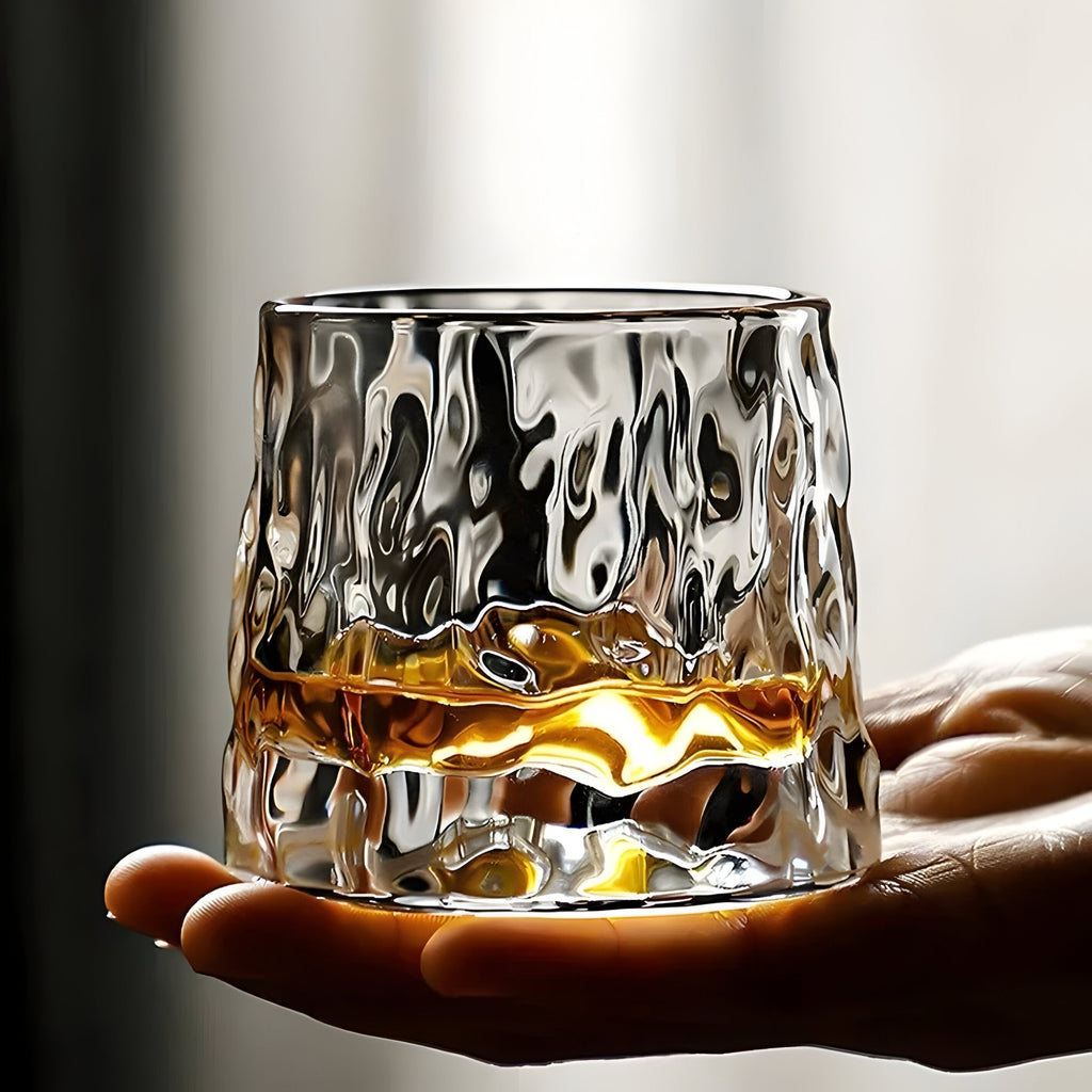 360° Rotating Textured Crystal Tasting Glass