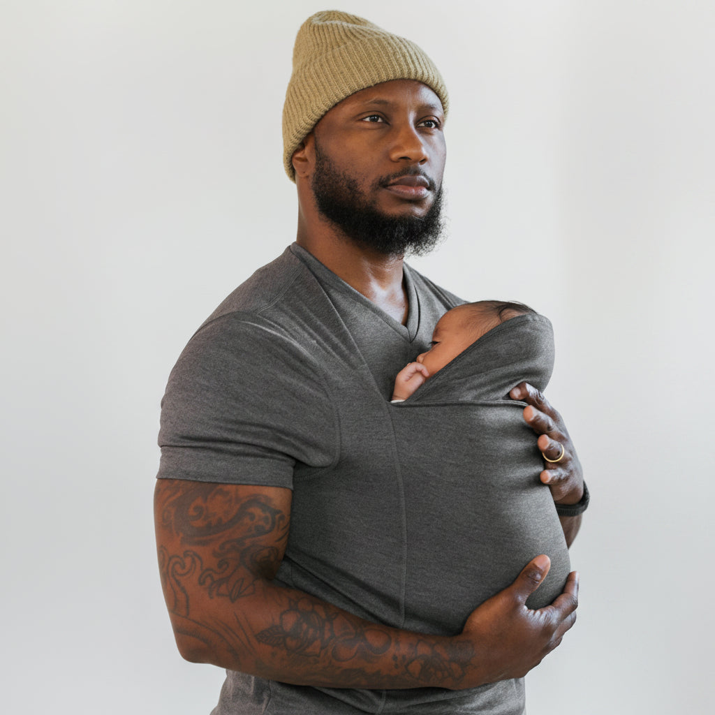 Hands-Free Baby Carrier Shirt with Built-in Pouch and Stretchy Cotton