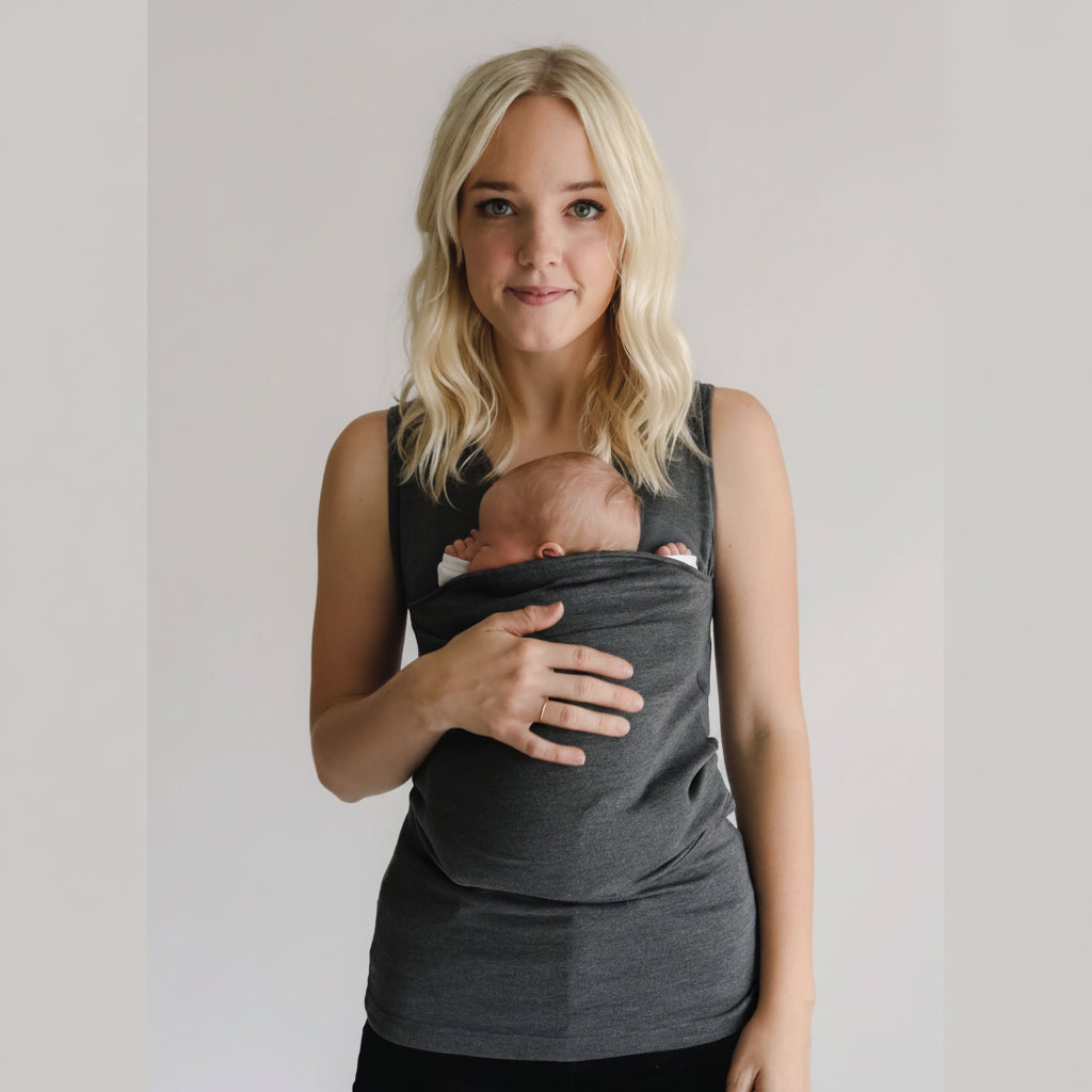 Hands-Free Baby Carrier Shirt with Built-in Pouch and Stretchy Cotton