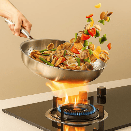 TitanChef Stainless Steel Frying Pan | Multi-Layer Uncoated Skillet