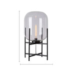Fuméria Lampe à Poser Verre Fumé Design Moderne Minimaliste