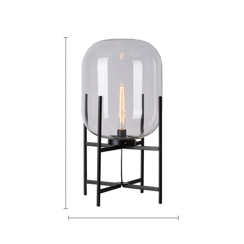 Fuméria Lampe à Poser Verre Fumé Design Moderne Minimaliste