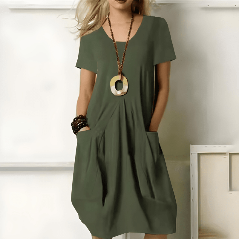 WillowEase Women's Casual Pocket Dress with Relaxed Everyday Fit