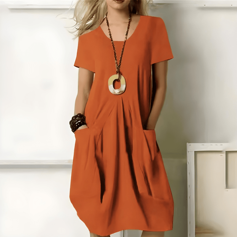 WillowEase Women's Casual Pocket Dress with Relaxed Everyday Fit