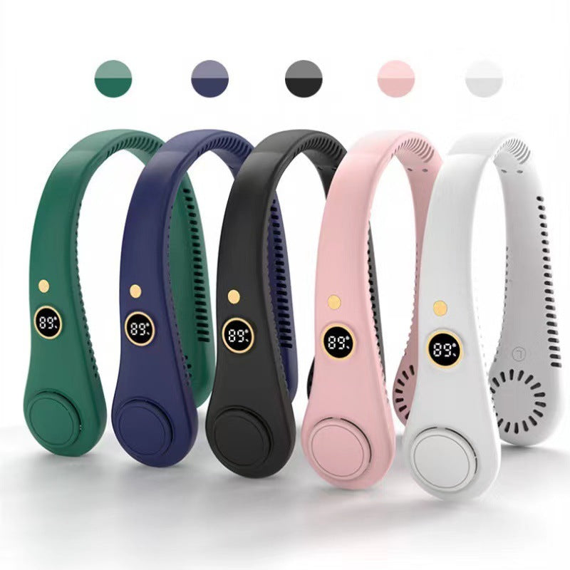 AeroLoop Bladeless Neck Fan 5 Speed Rechargeable Portable Cooling Fan