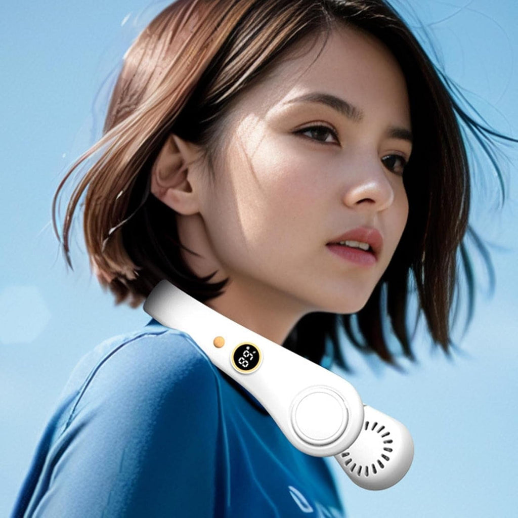 AeroLoop Bladeless Neck Fan 5 Speed Rechargeable Portable Cooling Fan