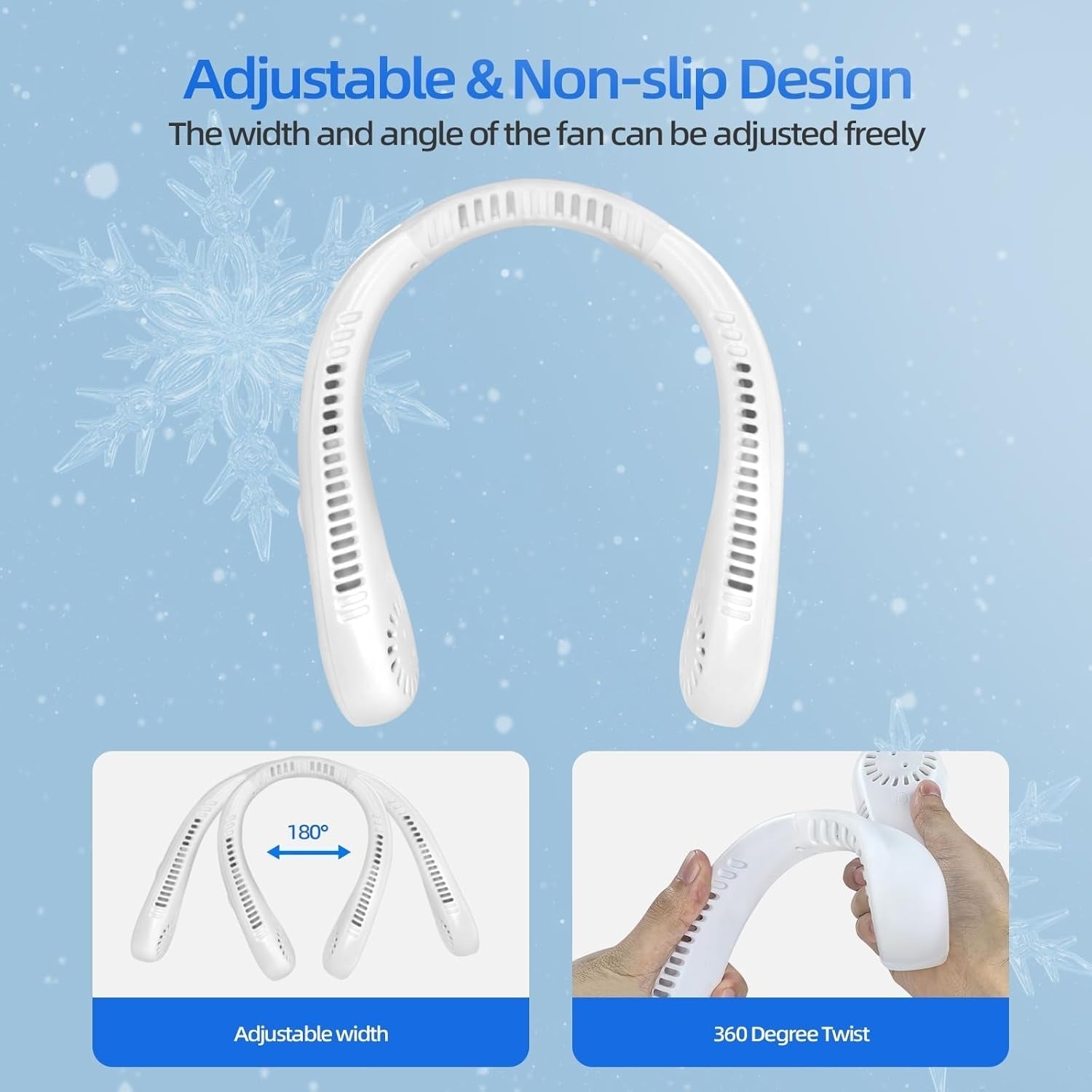 AeroLoop Bladeless Neck Fan 5 Speed Rechargeable Portable Cooling Fan