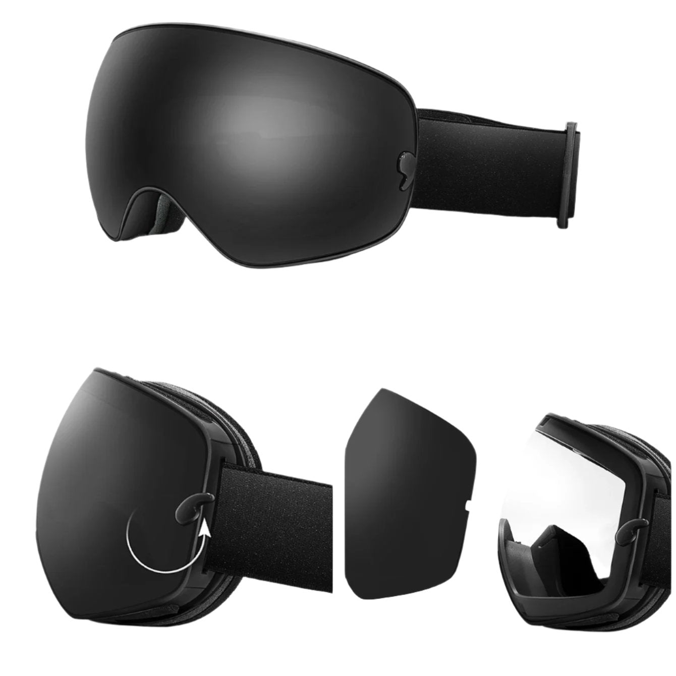 FrostPeak UV400 Anti-Fog Ski Goggles for Skiing and Snowboarding